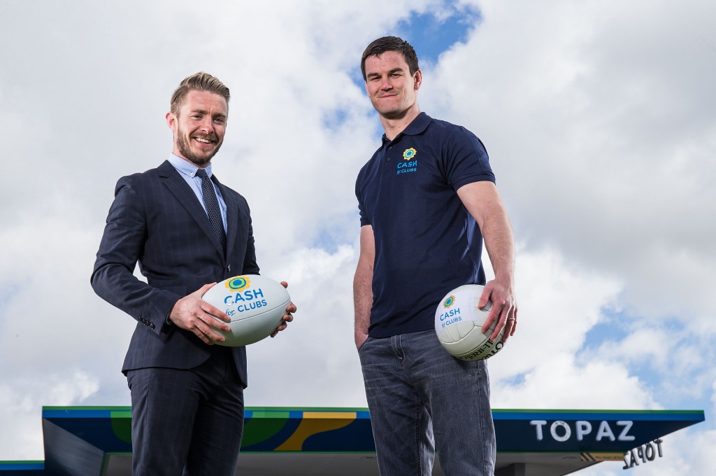 MJ Tierney, Topaz brand manager and Topaz ambassador Jonathan Sexton. Pic ©INPHO/Dan Sheridan